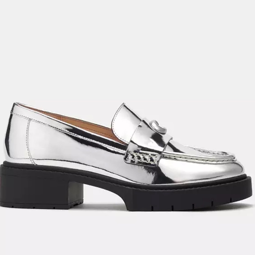 ⭐️NEW⭐️COACH SILVER LOAFERS